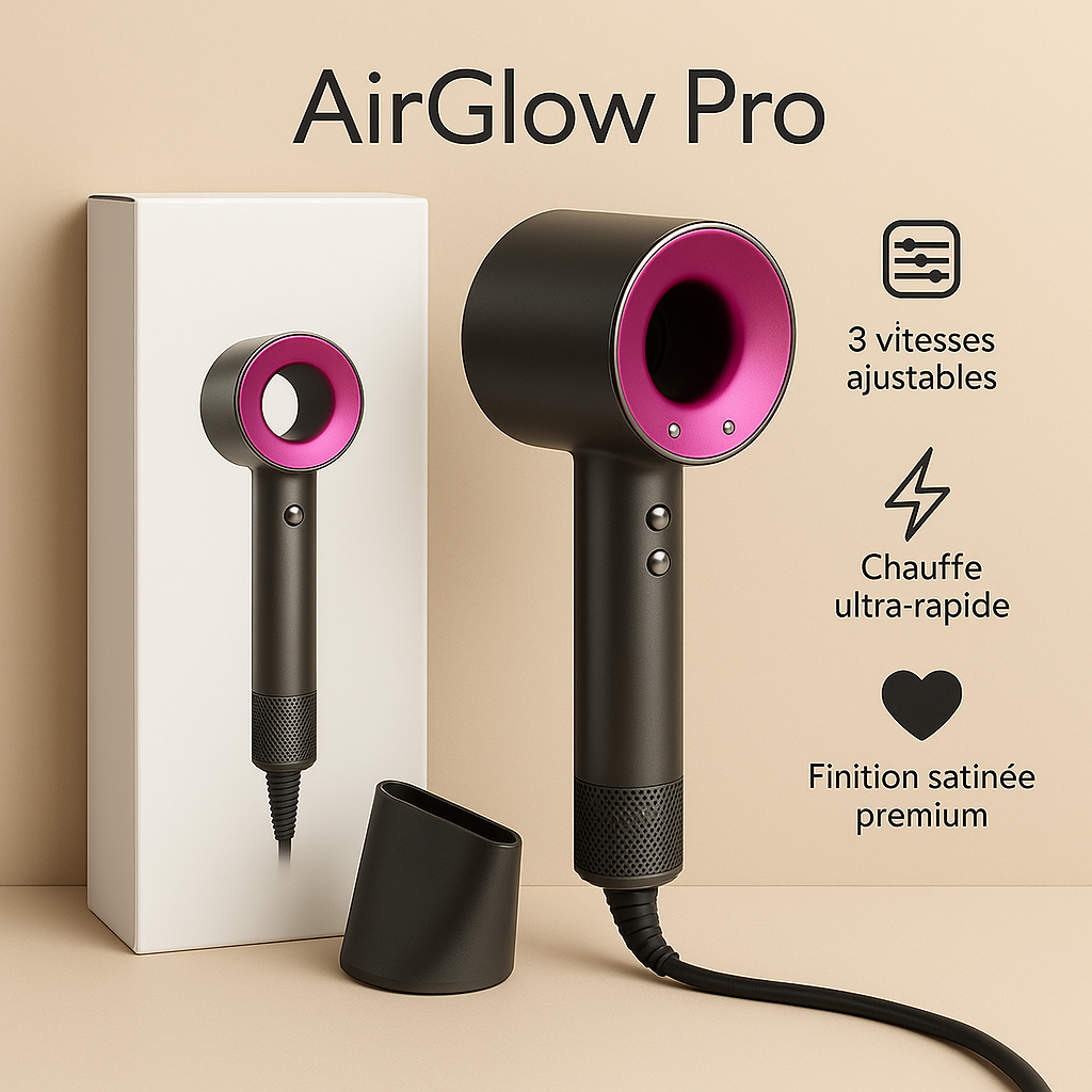 Sèche-Cheveux AirGlow Pro – Look Premium, Prix Doux