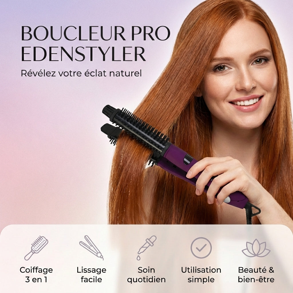 Boucleur EdenStyler Pro - Pour des Cheveux Lisses et Ondulés Parfaits